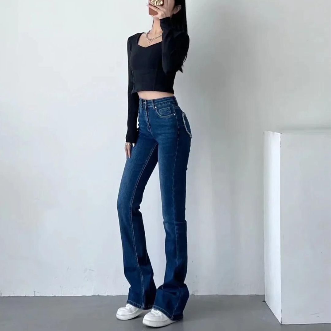 Ara™ Jeans met Hoge Taille en Hartfranje