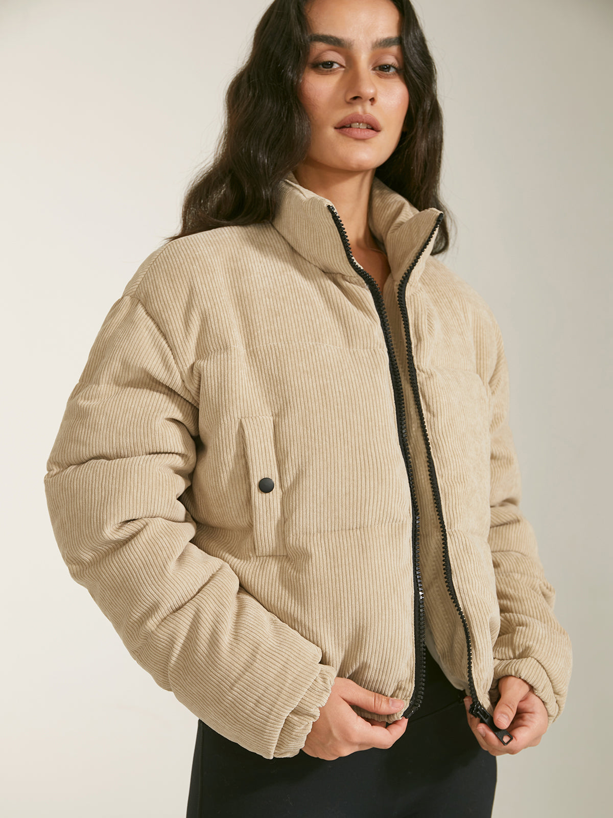 Hazel | Dames Corduroy Puffer Jas