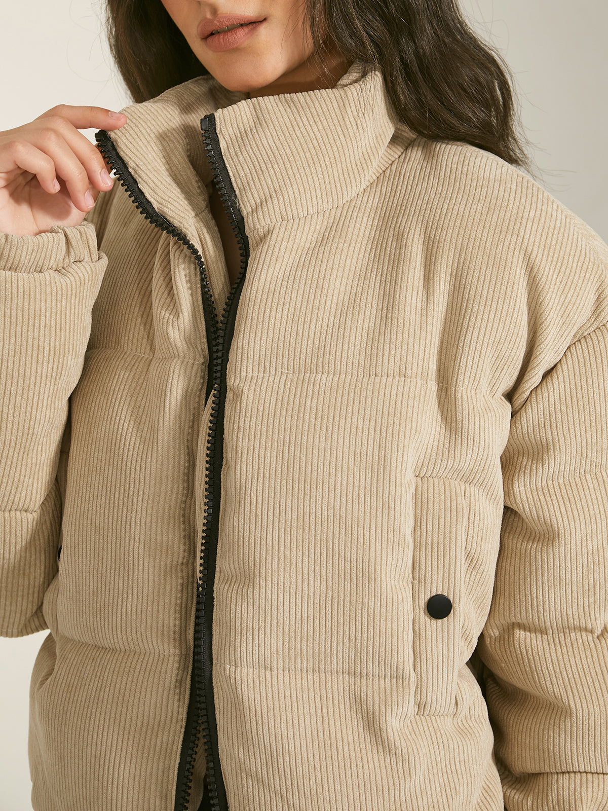 Hazel | Dames Corduroy Puffer Jas