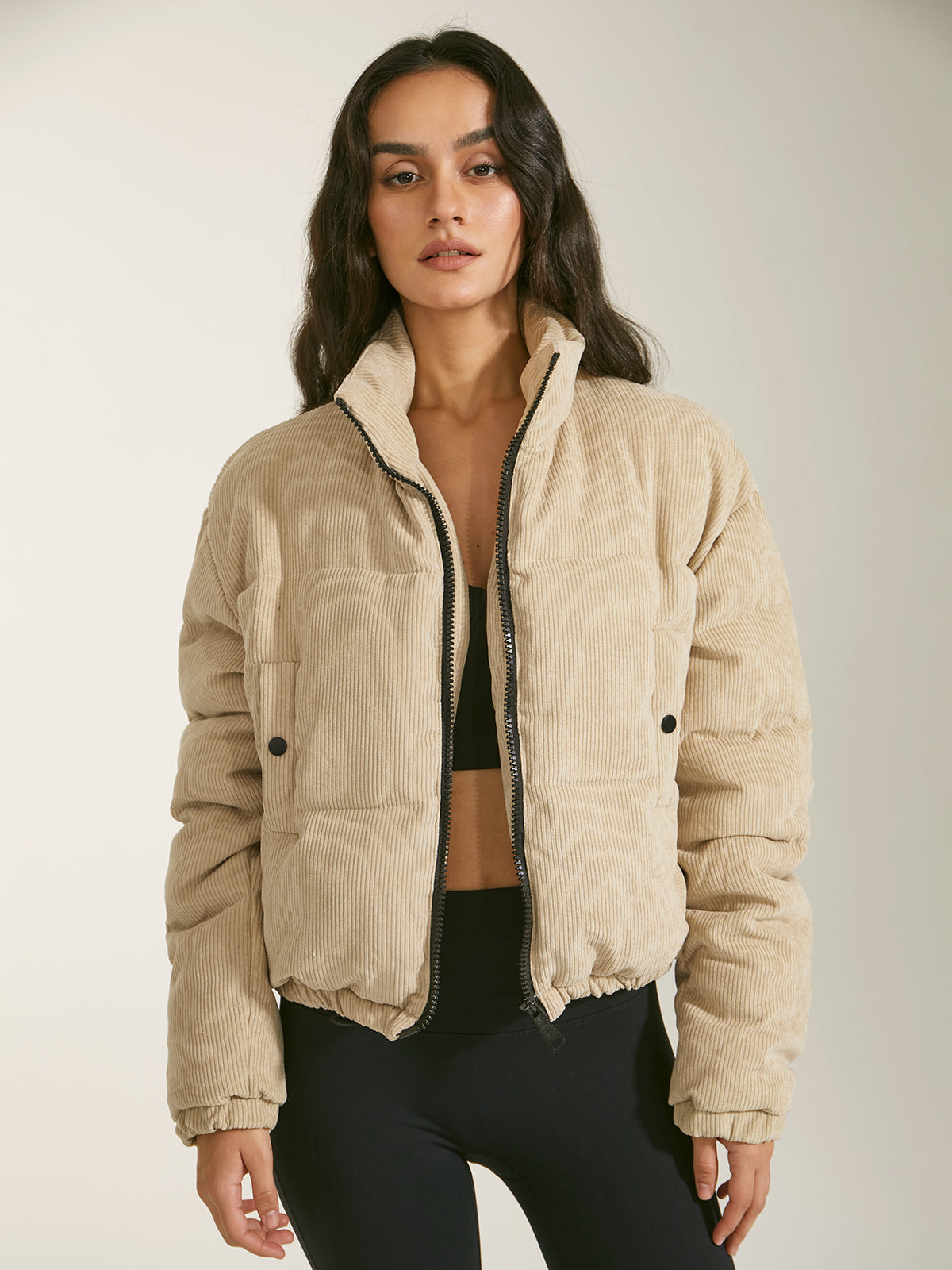 Hazel | Dames Corduroy Puffer Jas