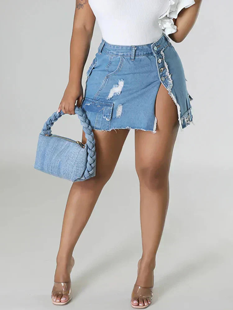 Valerie™ Stijlvolle denim rok met hoge taille