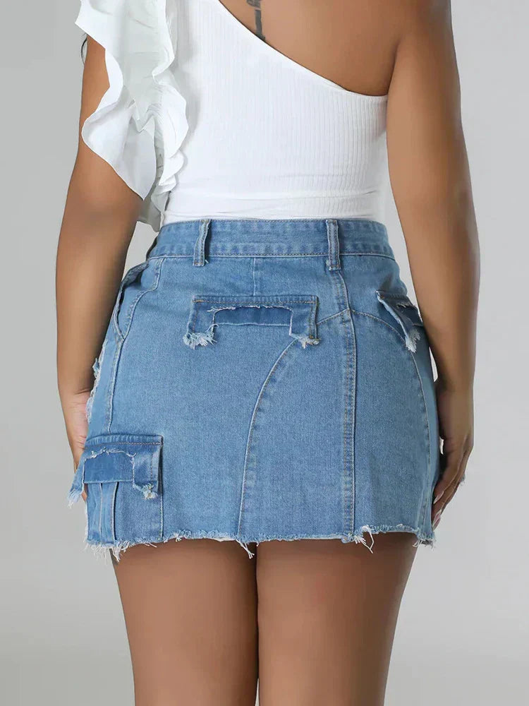 Valerie™ Stijlvolle denim rok met hoge taille